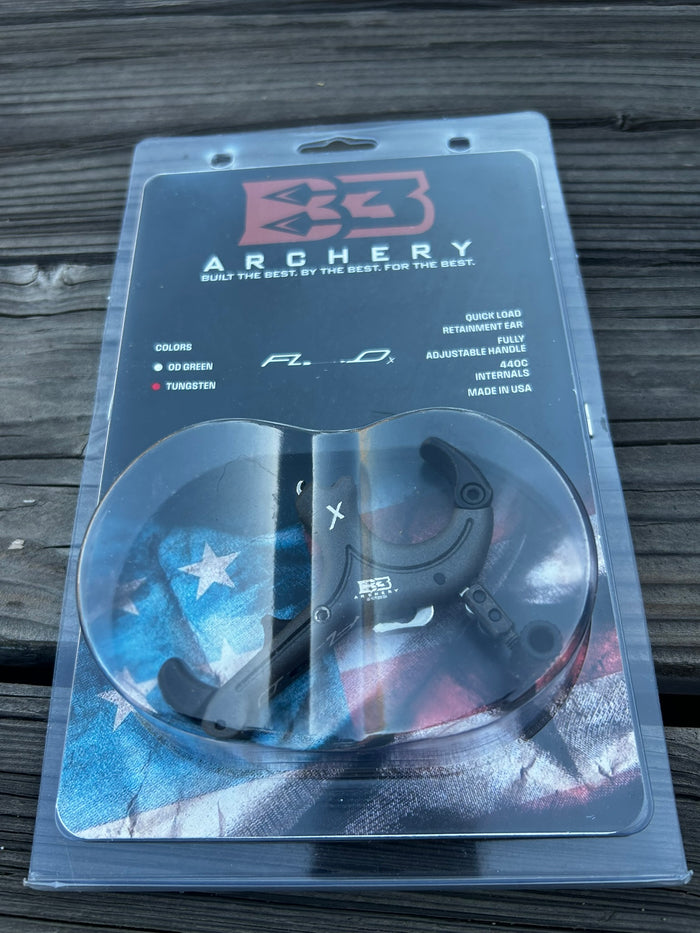 B3 Flo X thumb release, Tungsten, in retail packaging
