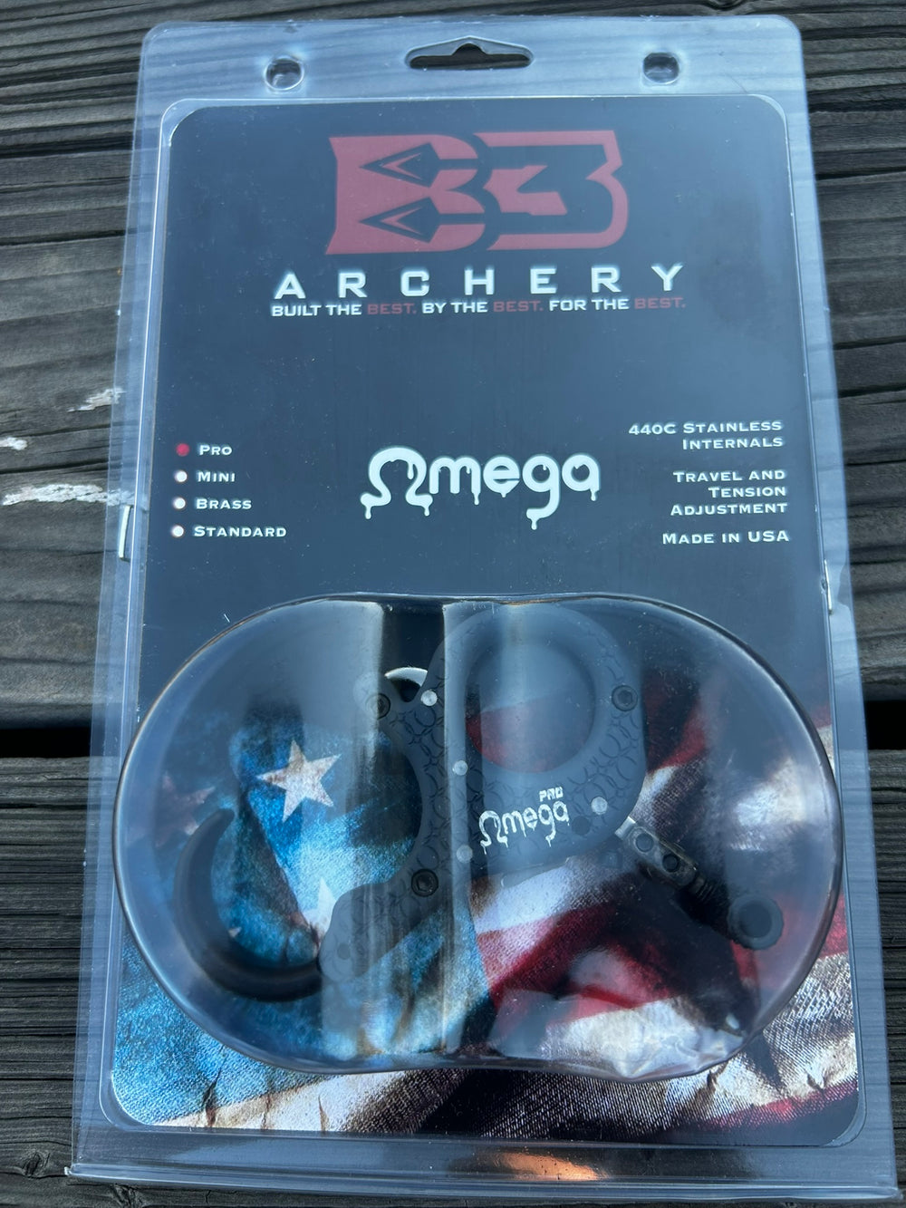 B3 Omega Pro thumb release, Gray, in retail packaging