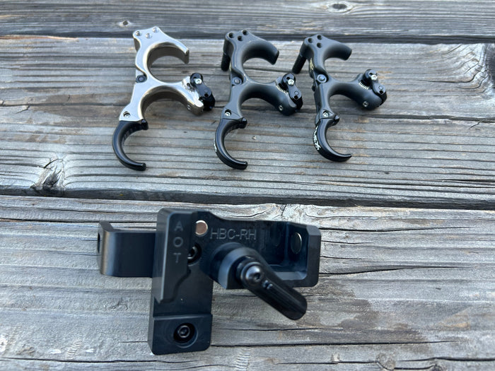 AOT magnetic release holder for the TRU-Ball HBC Flex hinge release, Small, Medium and Large, right hand