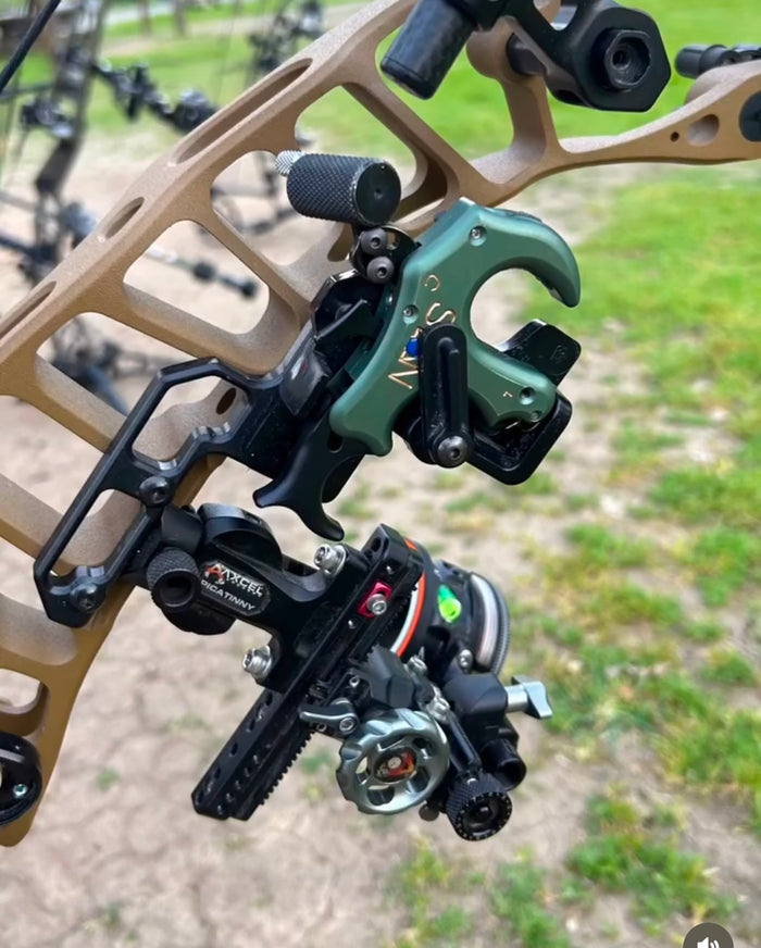 AOT bow bracket for mounting an archery release holder on Hoyt bows
